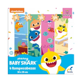 Foto 3 | Rompecabezas 4 En 1 Baby Shark Caja De Cartón