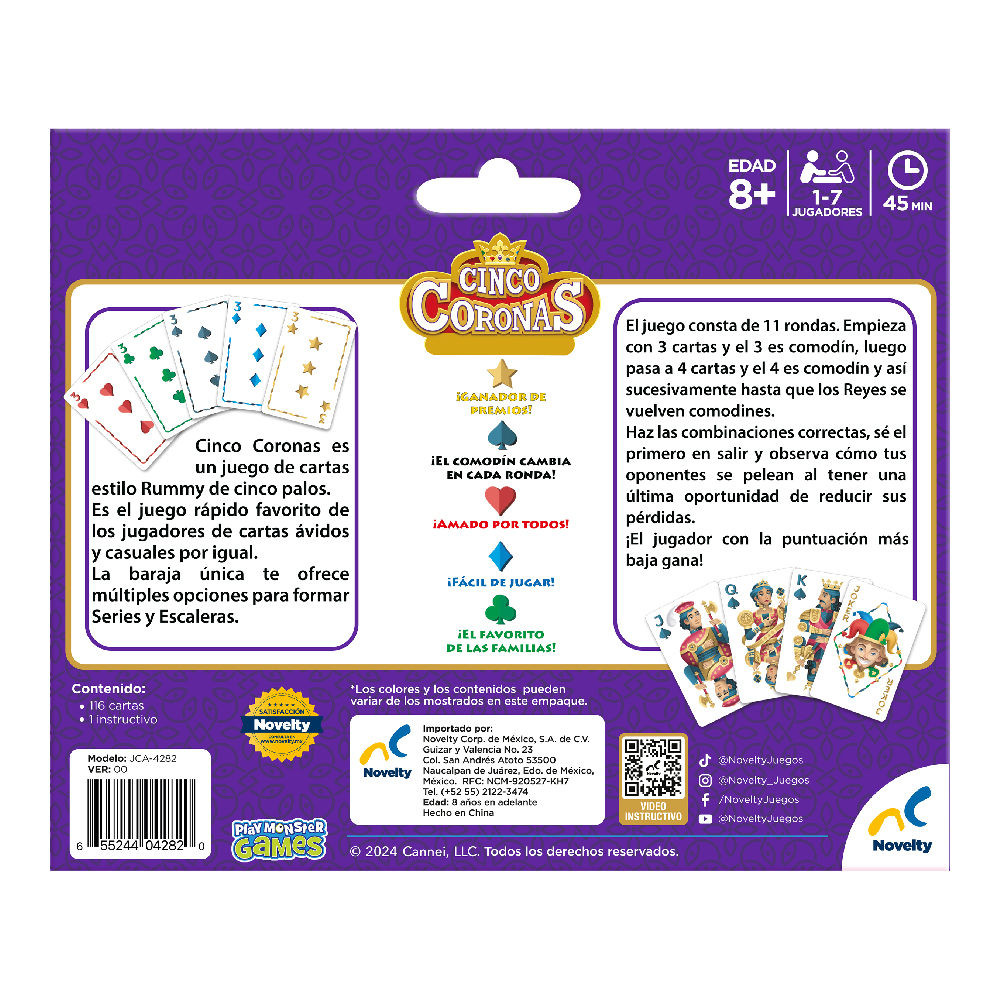 Foto 3 pulgar | Juego De Cartas Cinco Coronas Caja De Cartón