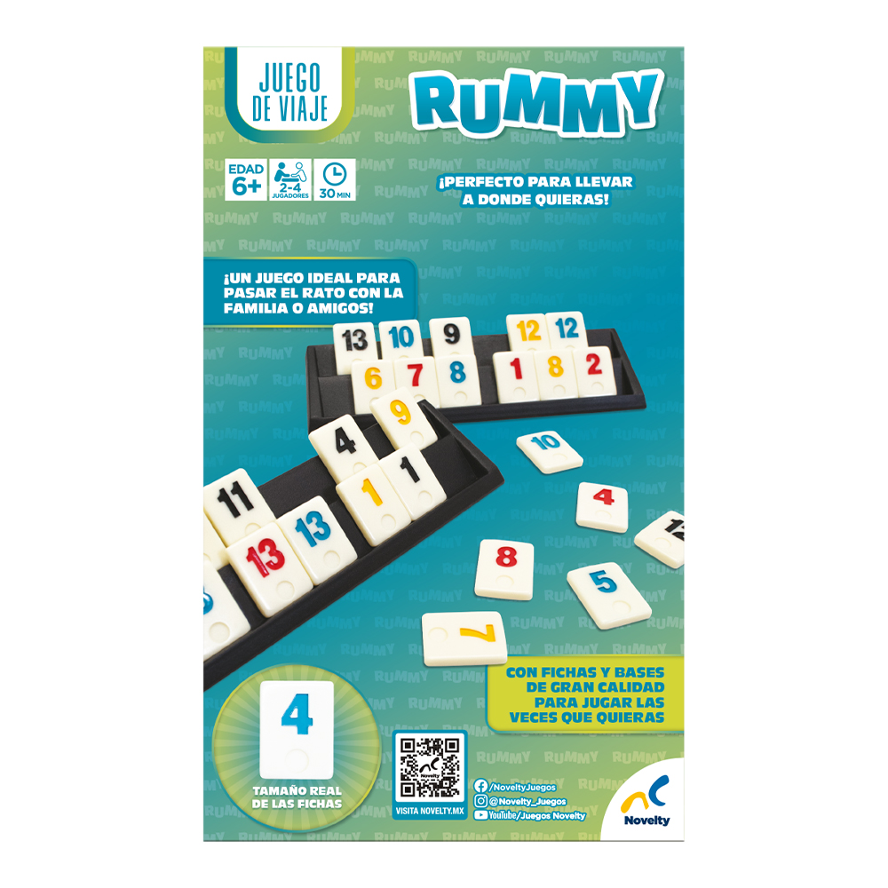 Foto 3 pulgar | Juego De Mesa Rummy De Viaje Caja De Cartón