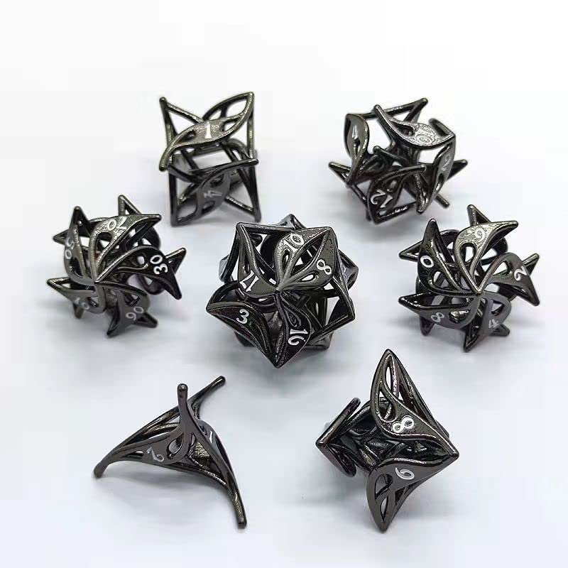 Foto 2 pulgar | Set De Dados De Metal Dnd Para Juegos De Mesa Con Funda Para Dados - Venta Internacional.