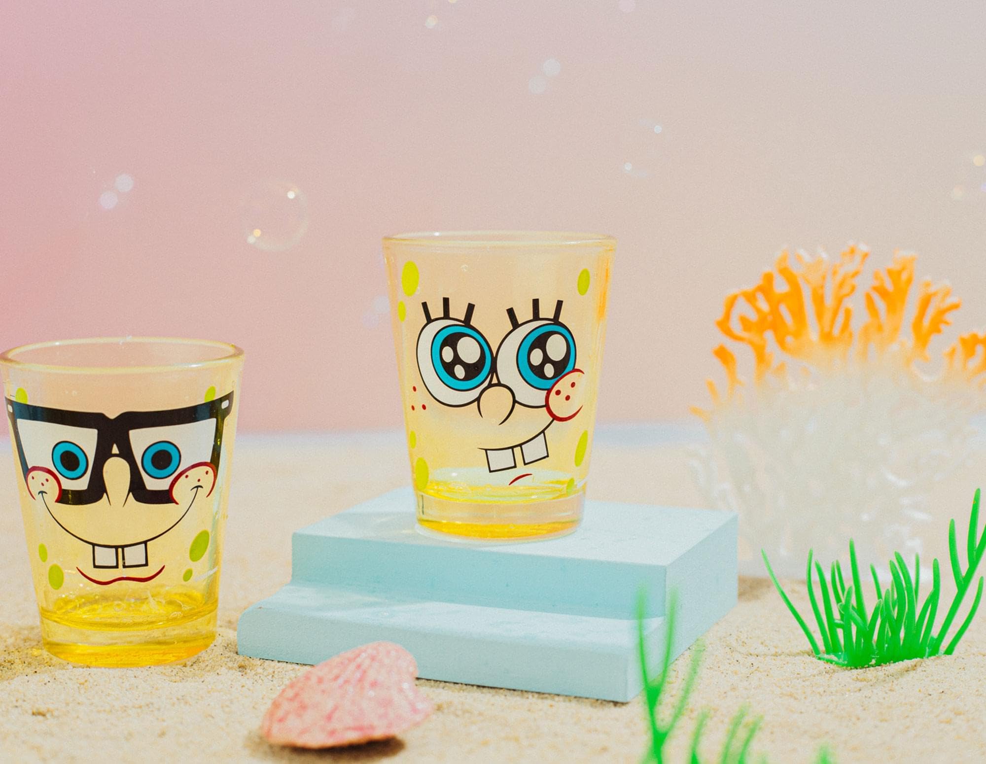 Foto 8 pulgar | Juego De Minivasos Silver Buffalo Nickelodeon Bob Esponja, Paquete De 4 - Venta Internacional.