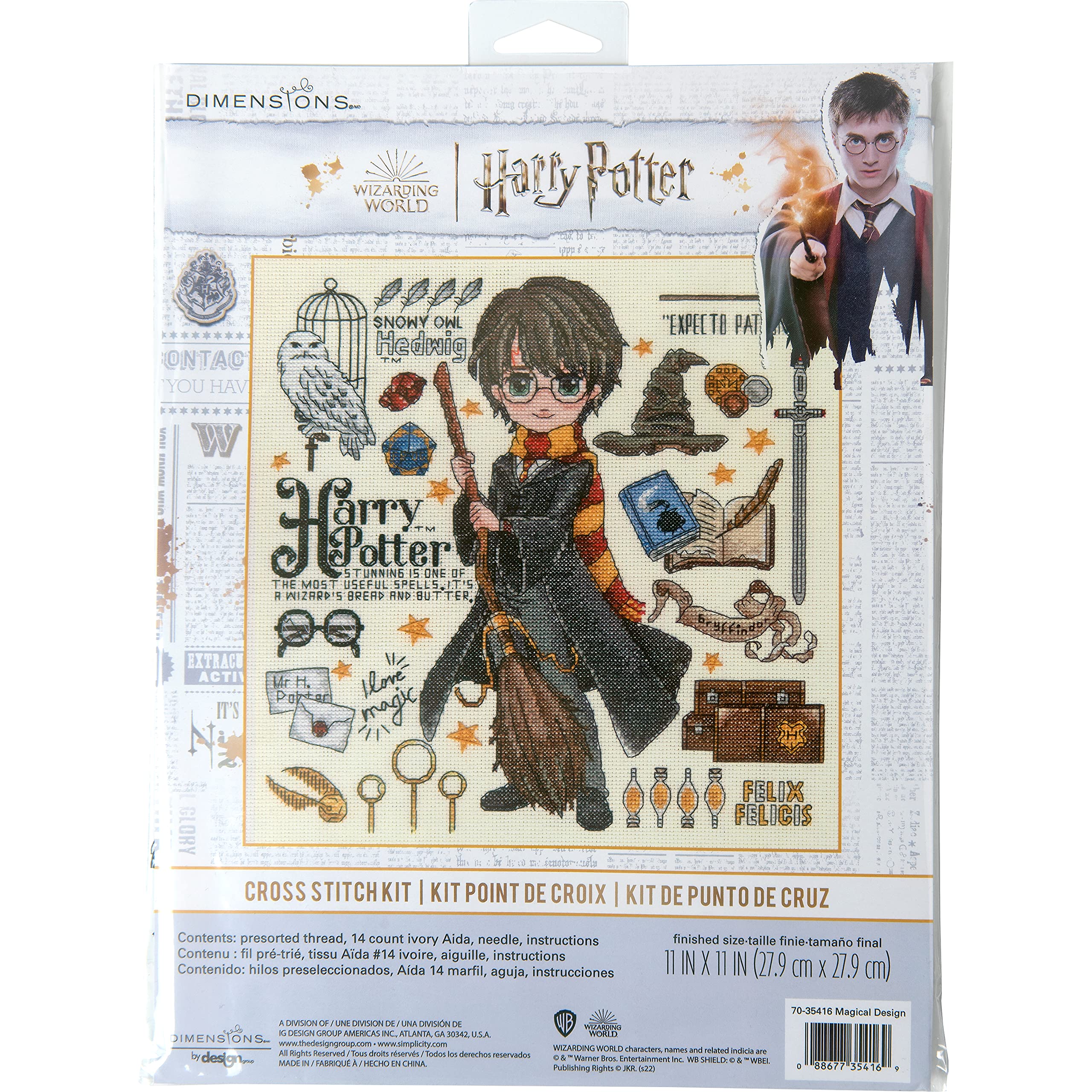 Foto 2 pulgar | Dimensiones Del Kit De Punto De Cruz, Diseño Mágico De Harry Potter - Venta Internacional.