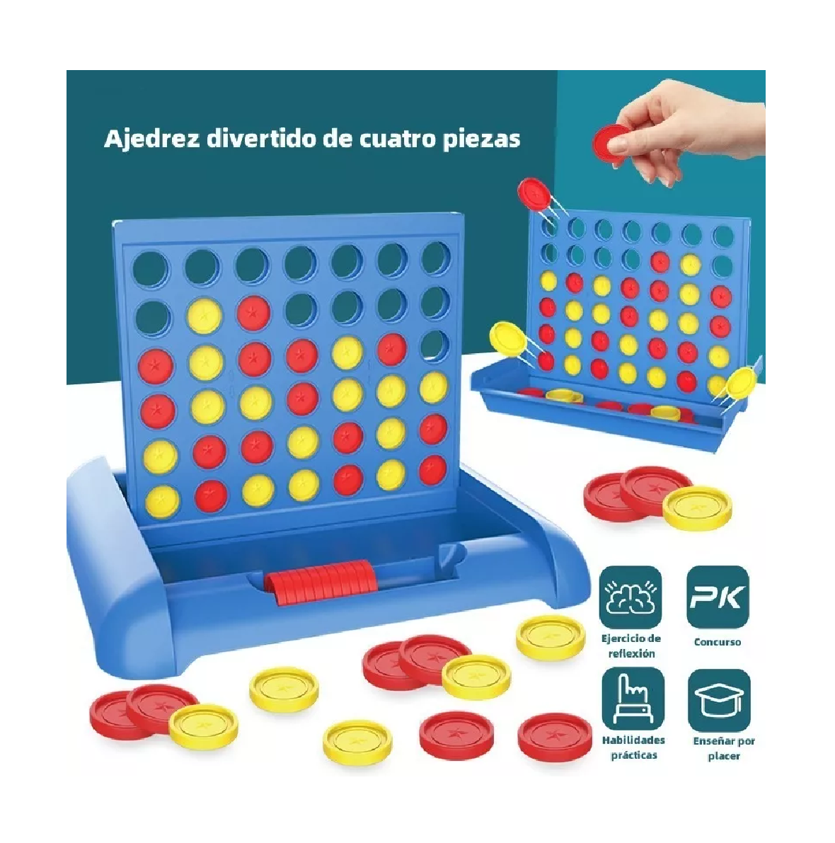 Foto 6 pulgar | Juguetes Educativos Lab.g Para Niños Juego Mesa Plegable Azul