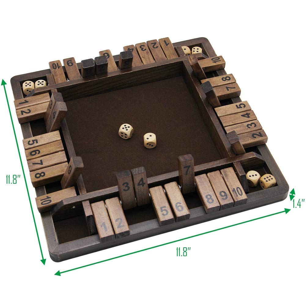Foto 5 pulgar | Juego de Mesa Juegoal Shut The Box para 4 Jugadores de Madera 30 cm - Venta Internacional