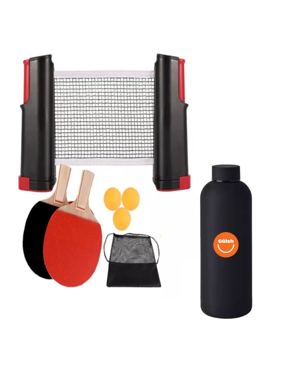 Foto 2 pulgar | Juego De Ping Pong Portátil + Termo Güish De Regalo