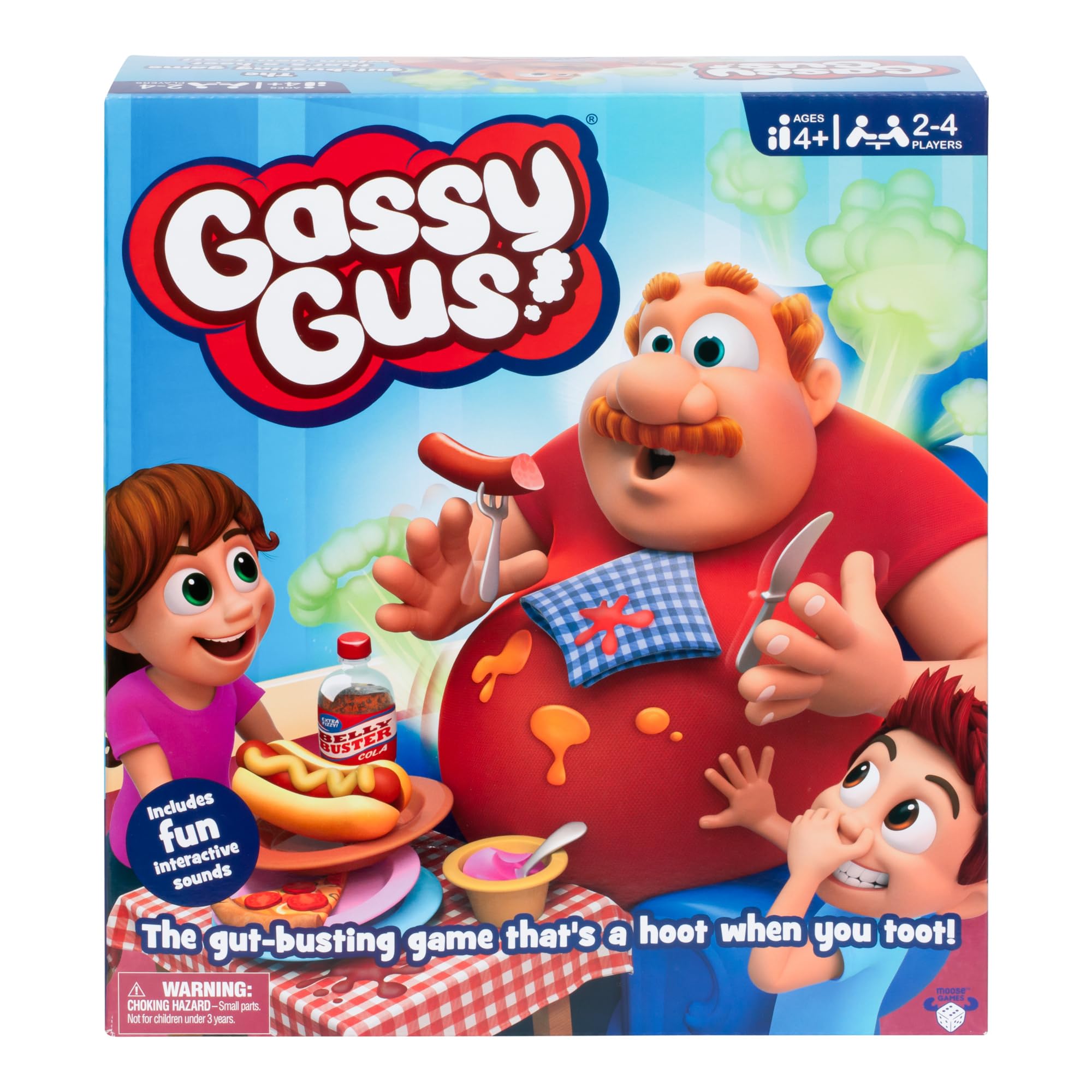 Foto 2 pulgar | Juego Moose Gassy Gus Interactive Gut-busting 2-4 Jugadores 4+ - Venta Internacional.