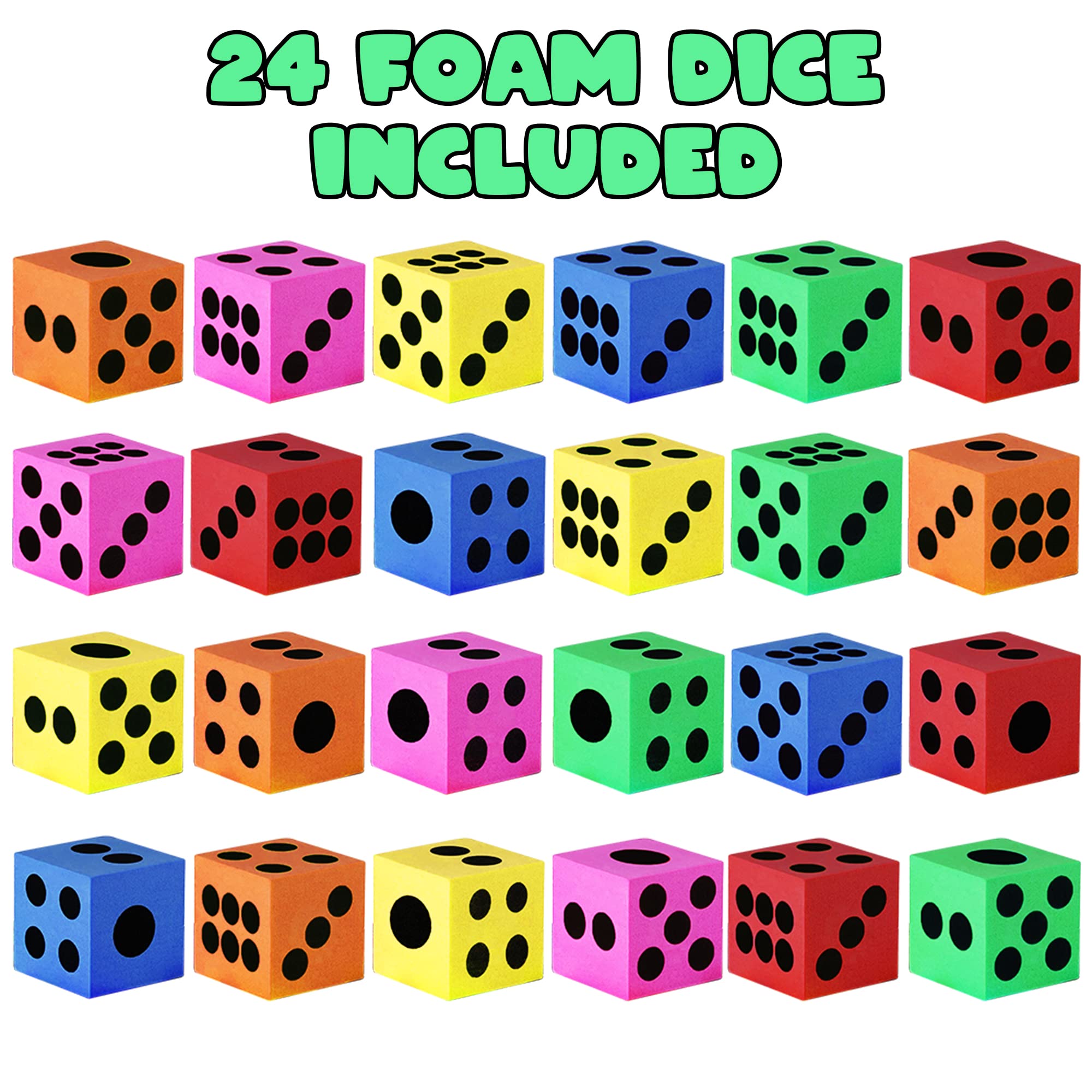 Foto 2 | Juego De Dados De Espuma Artcreativity Colored De 3,8 Cm, Paquete De 24 Niños - Venta Internacional.