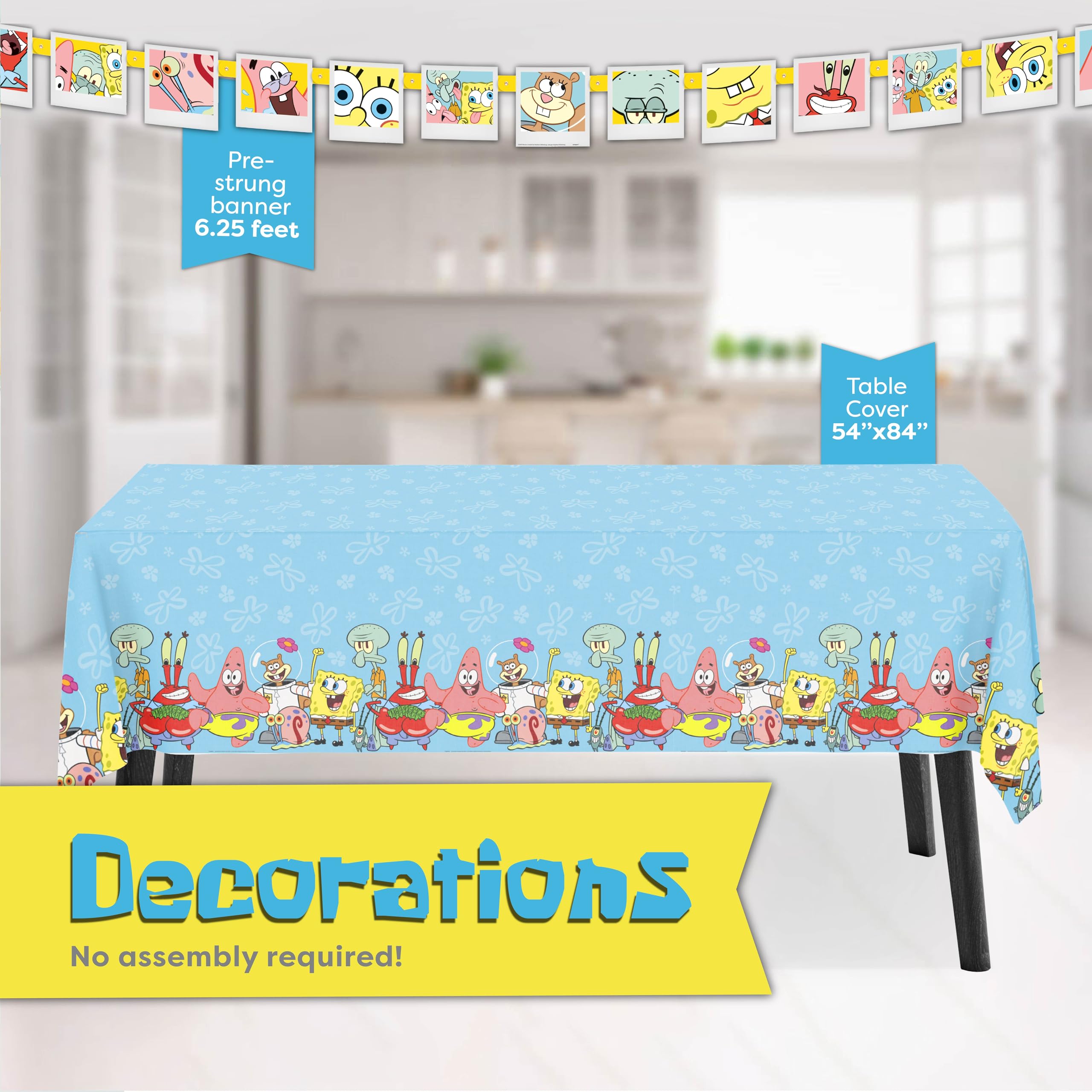 Foto 4 pulgar | Decoraciones Para Fiestas De Cumpleaños De Bob Esponja Con Licencia Oficial - Venta Internacional.