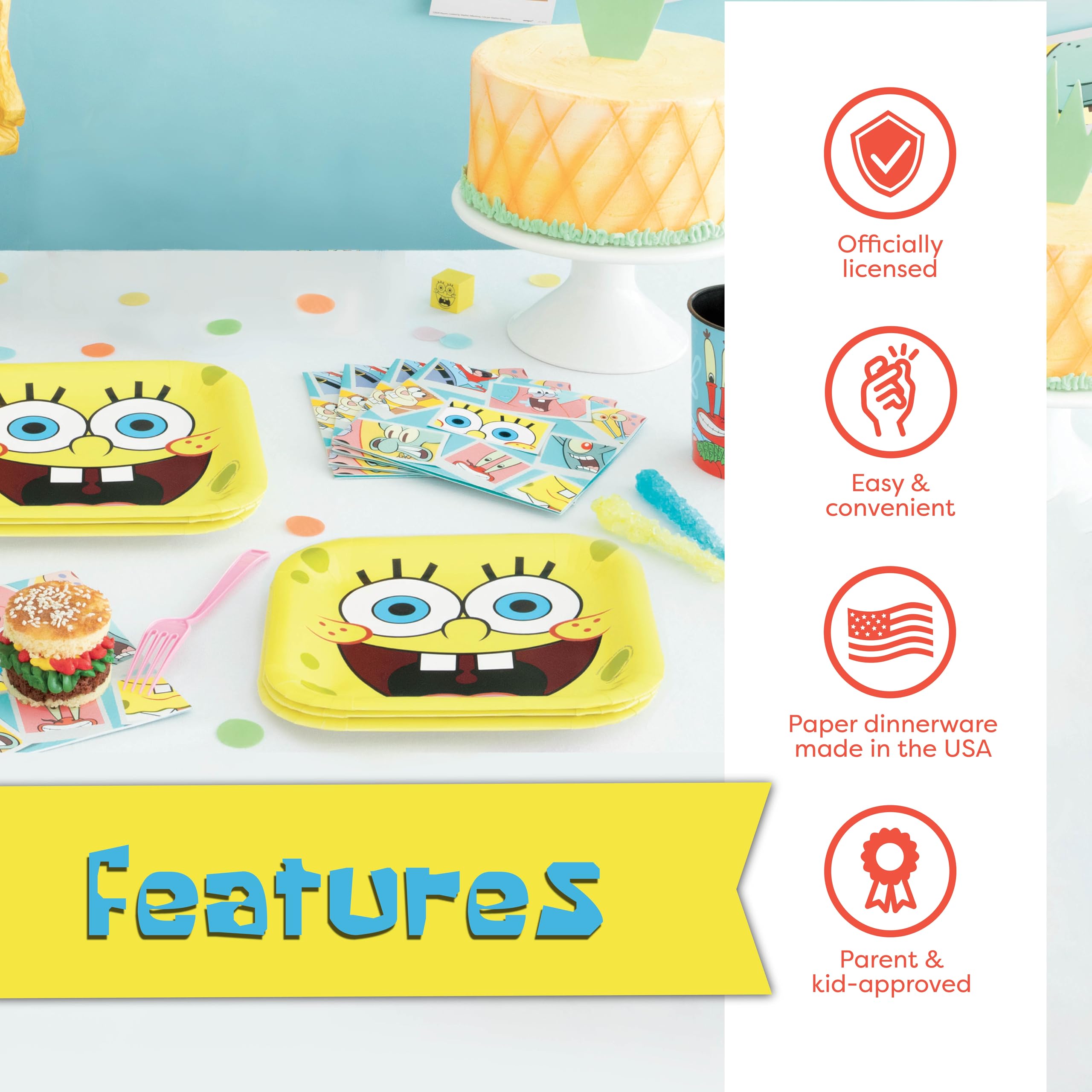Foto 5 | Decoraciones Para Fiestas De Cumpleaños De Bob Esponja Con Licencia Oficial - Venta Internacional.