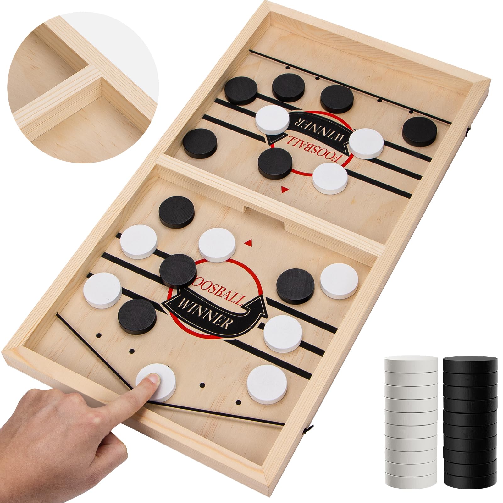 Foto 2 pulgar | Juego De Madera Fast Sling Puck Game Super Sling Hockey Con 20 Discos - Venta Internacional.