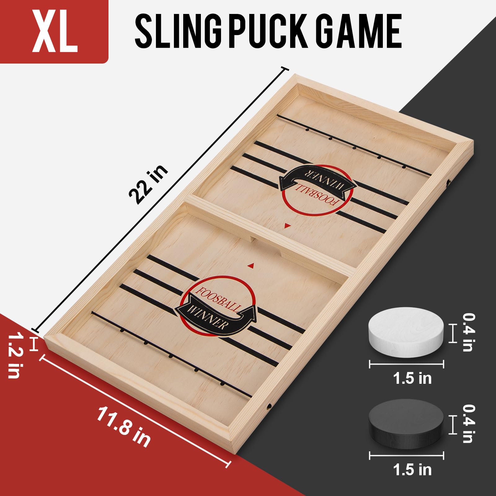 Foto 3 pulgar | Juego De Madera Fast Sling Puck Game Super Sling Hockey Con 20 Discos - Venta Internacional.