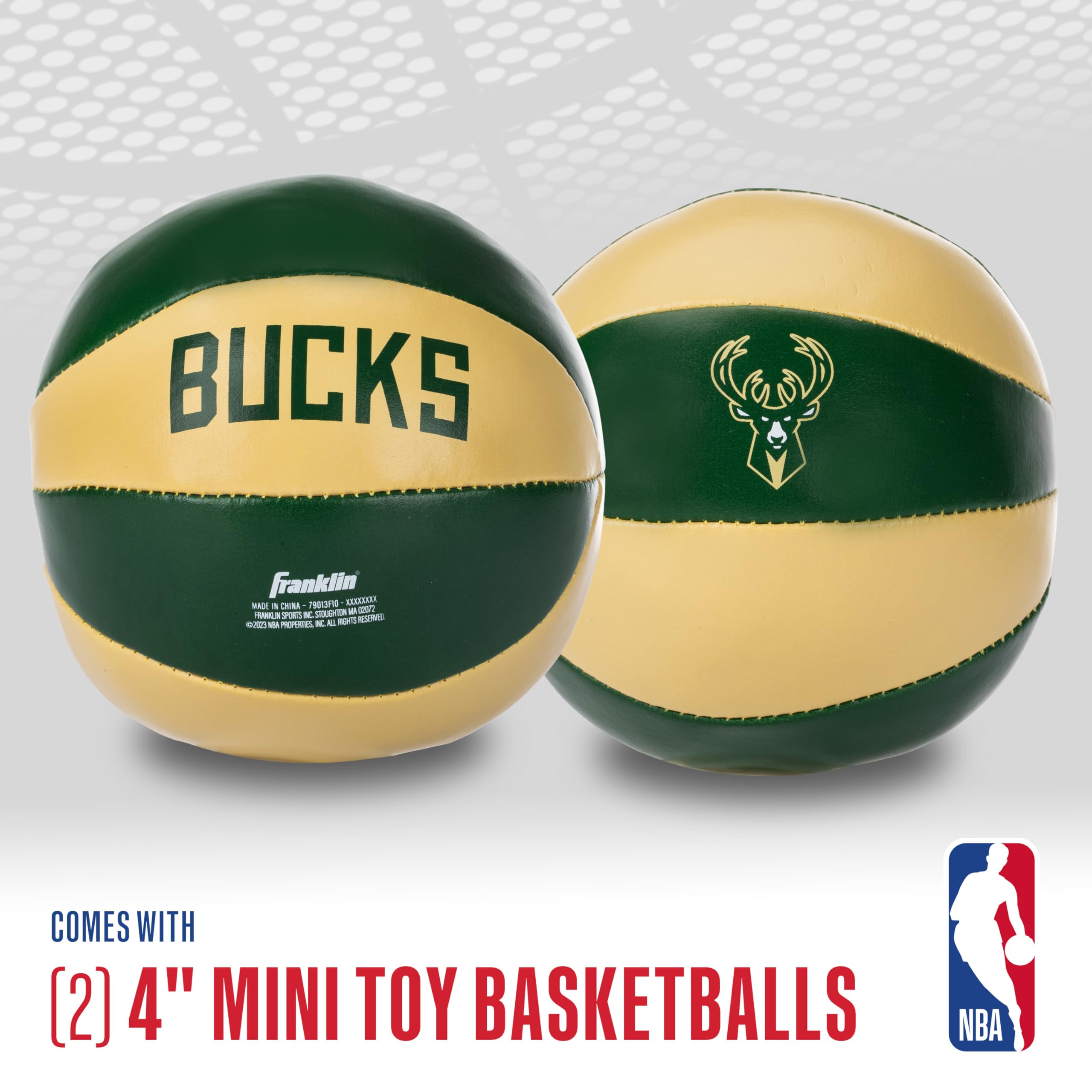 Foto 3 pulgar | Balones De Baloncesto De Juguete Franklin Sports Nba Milwaukee Bucks, Paquete De 2 - Venta Internacional.