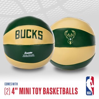 Foto 2 | Balones De Baloncesto De Juguete Franklin Sports Nba Milwaukee Bucks, Paquete De 2 - Venta Internacional.