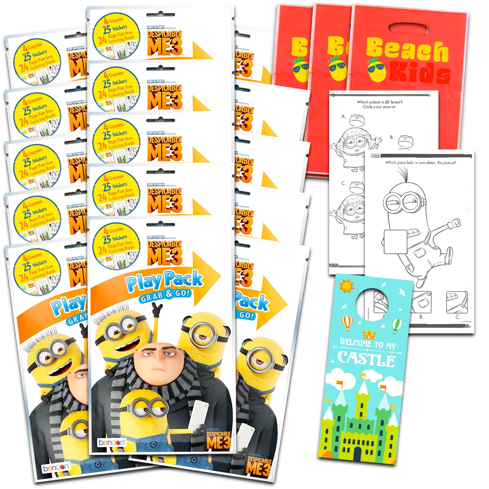 Paquetes De Juegos Party Favor Bendon Minions Despicable Me Kids - Venta Internacional.