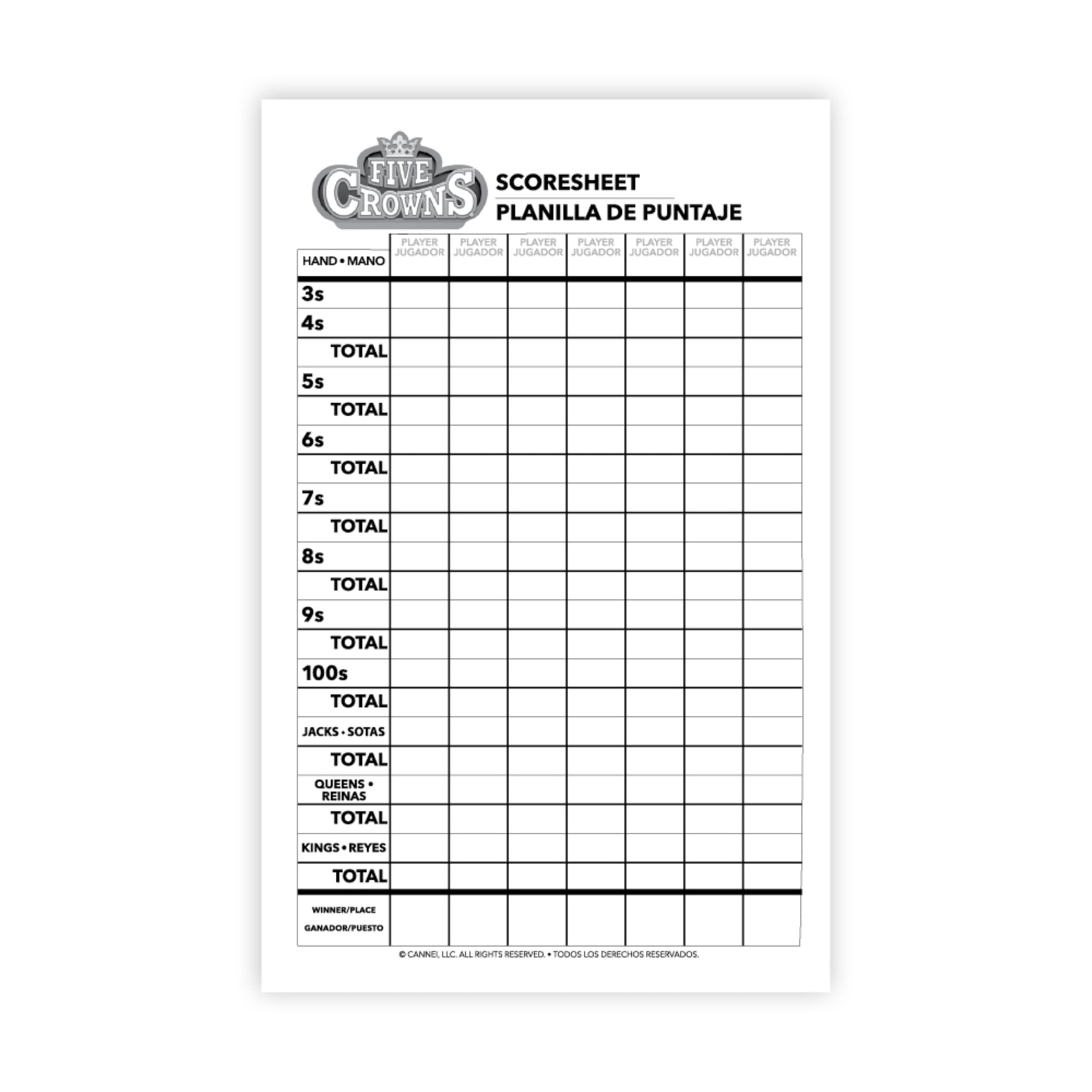 Foto 1 | Hoja De Puntuación De Reemplazo De Scorepad Para El Juego De Cartas Five Crowns - Venta Internacional.