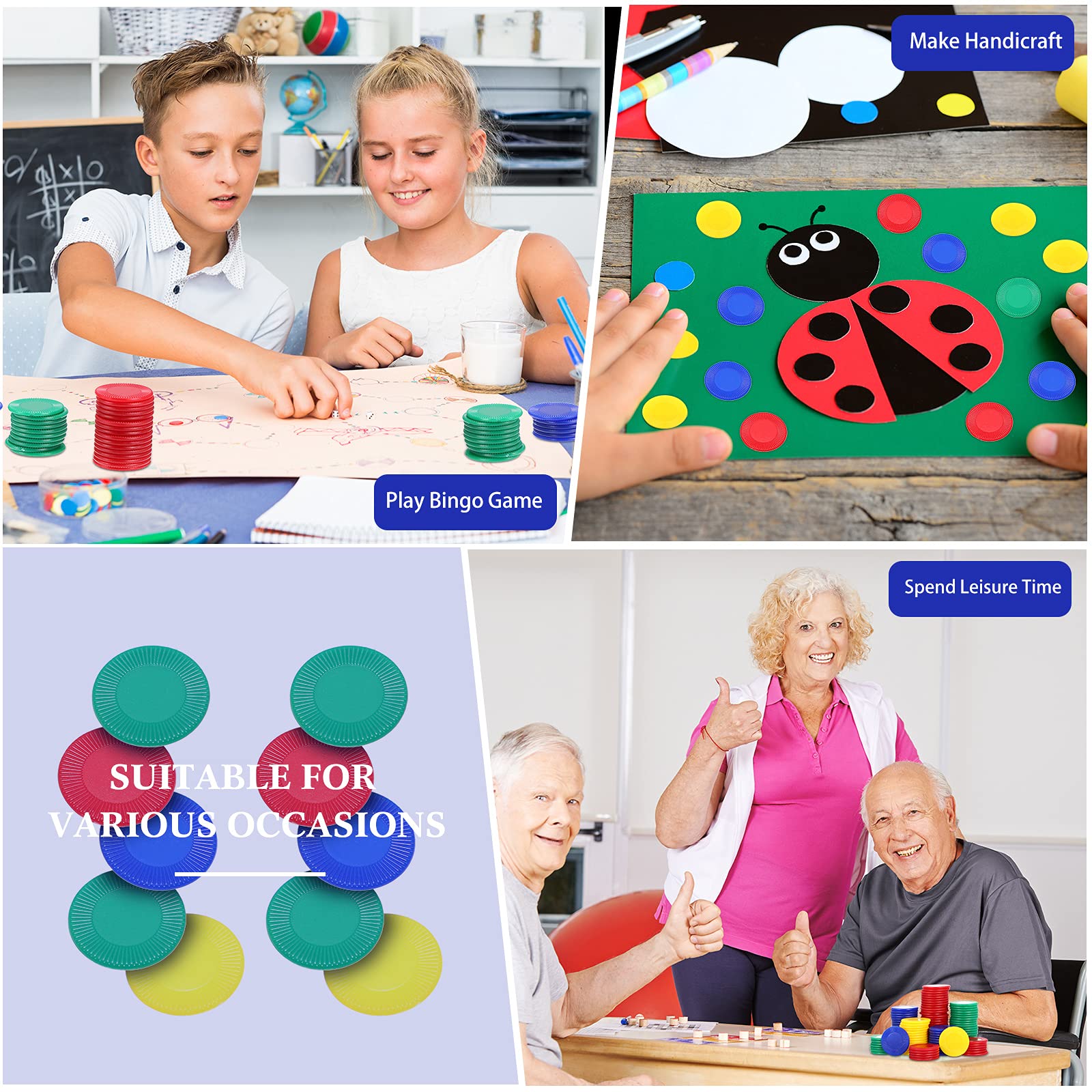 Foto 6 | Fichas De Póquer De Plástico Skylety 400 Piezas Para Juegos Infantiles - Venta Internacional.