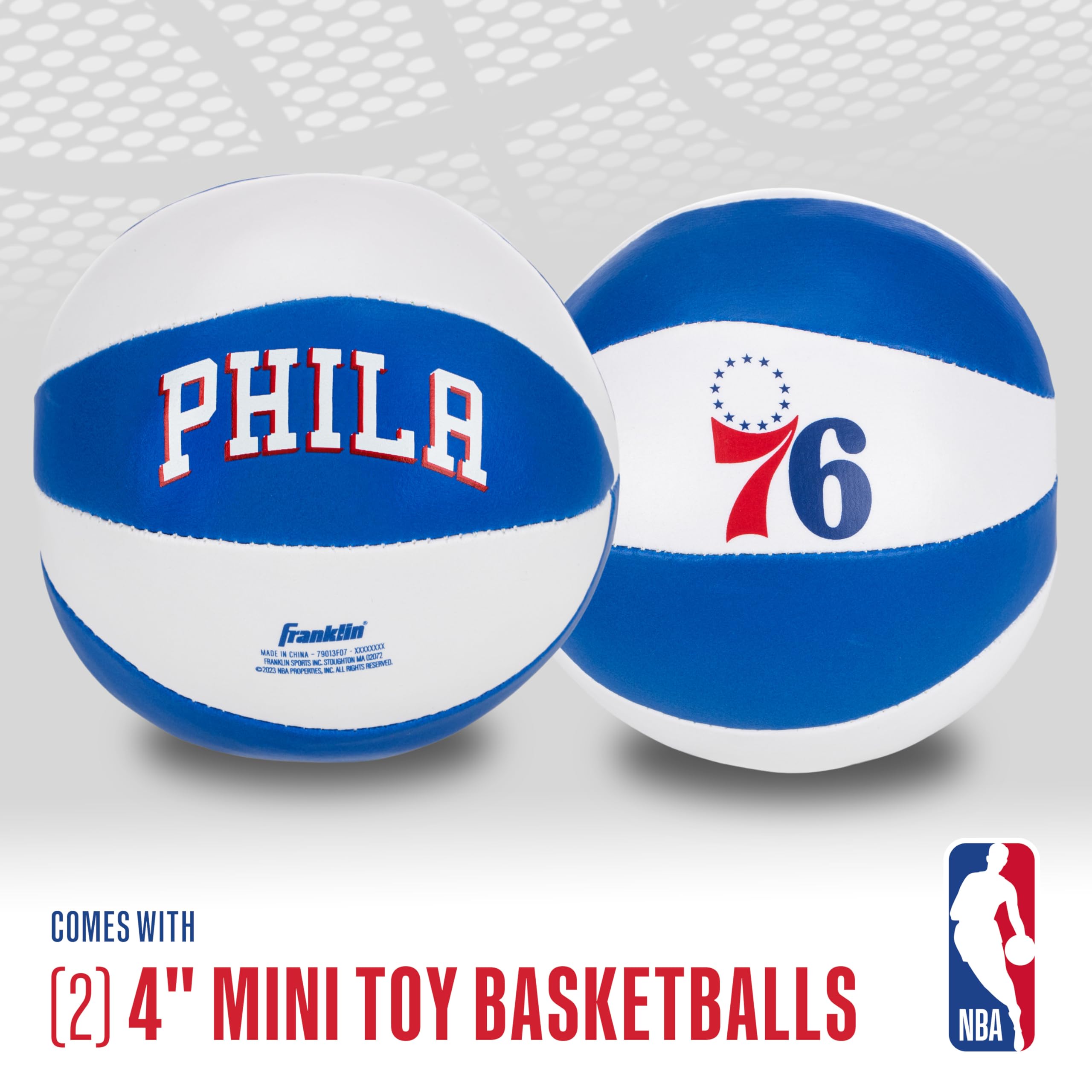 Foto 3 pulgar | Balones De Baloncesto De Juguete Franklin Sports Nba Philadelphia 76ers, Paquete De 2 - Venta Internacional.