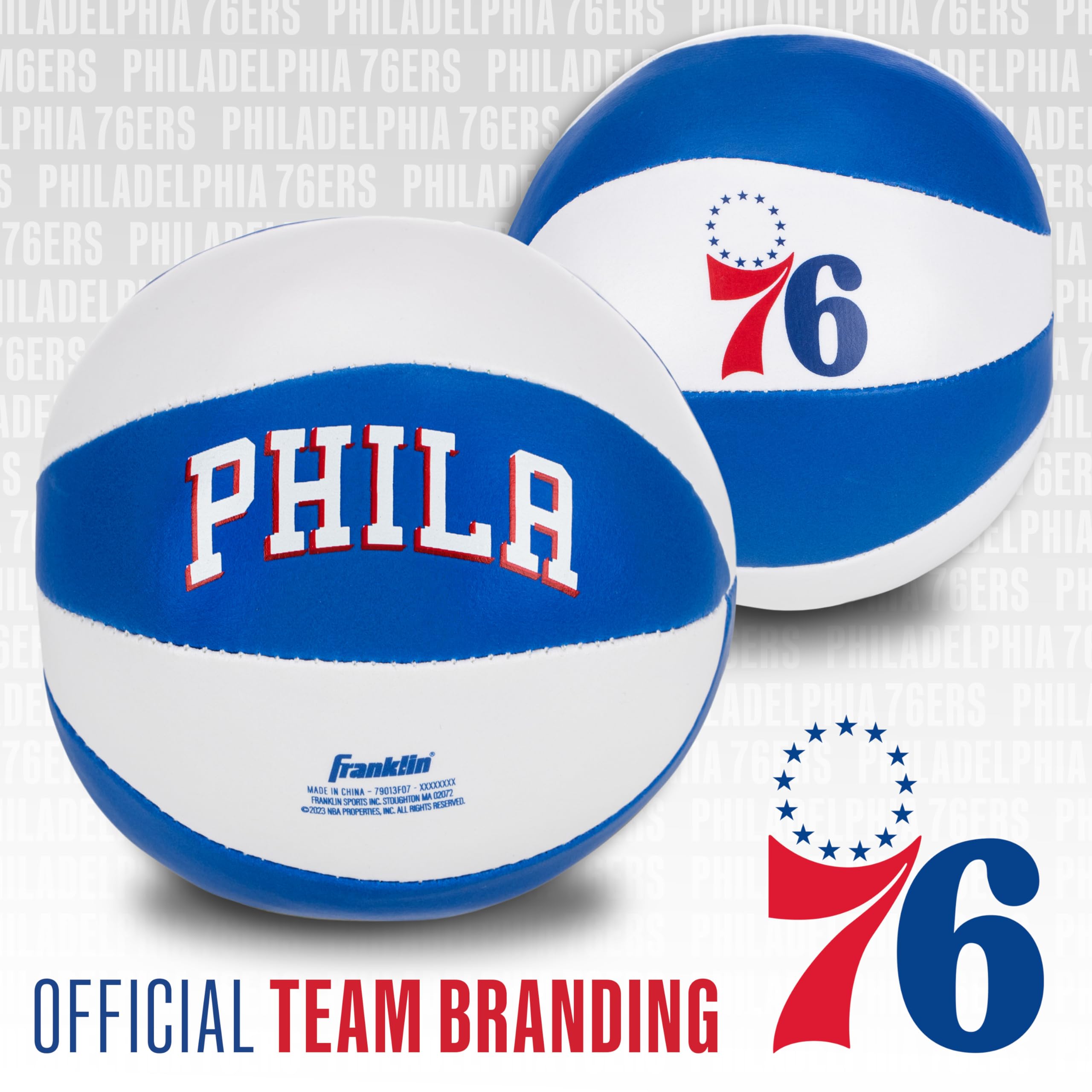 Foto 5 pulgar | Balones De Baloncesto De Juguete Franklin Sports Nba Philadelphia 76ers, Paquete De 2 - Venta Internacional.
