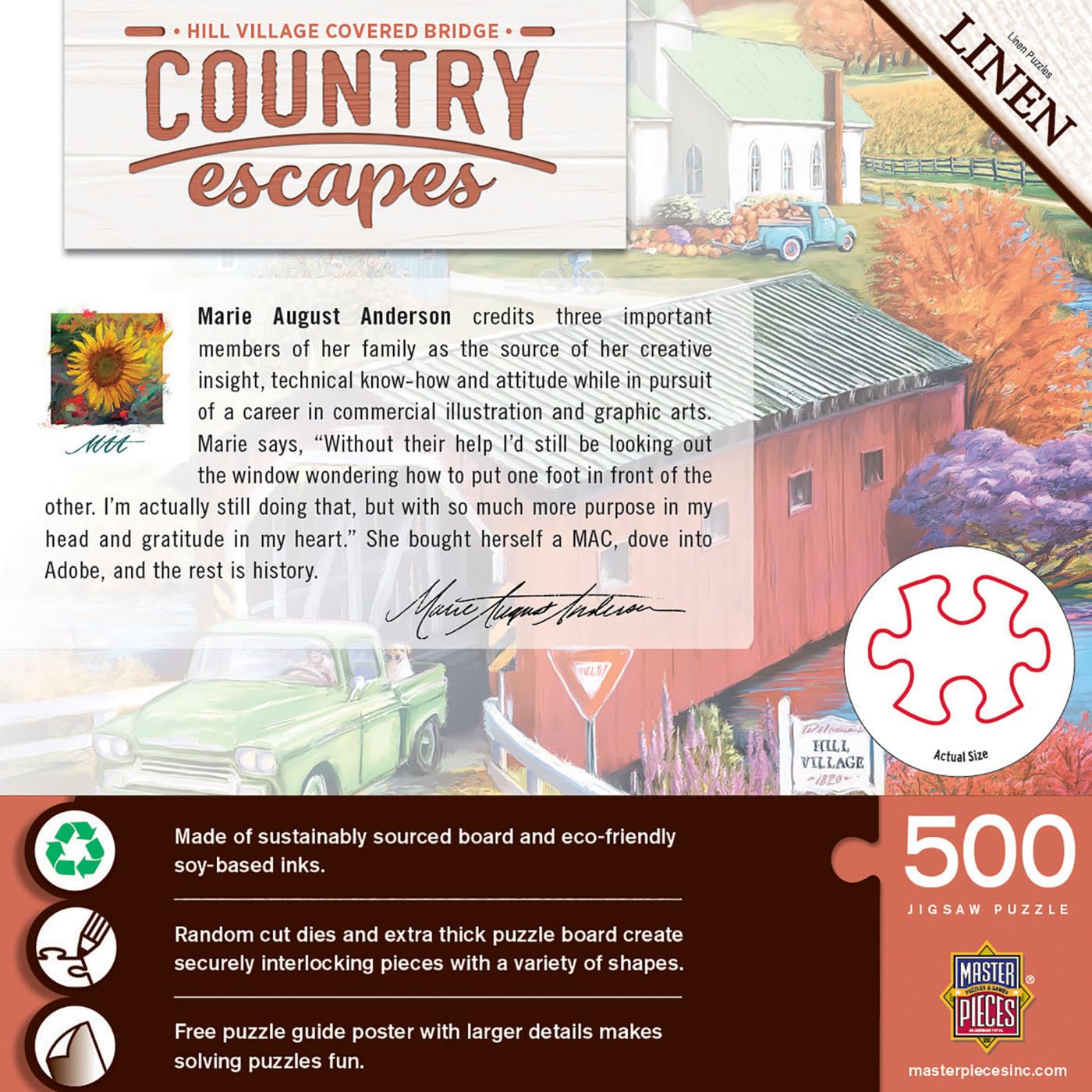 Foto 3 | Puzzle Masterpieces Country Escapes Hill Village, 500 Piezas - Venta Internacional.