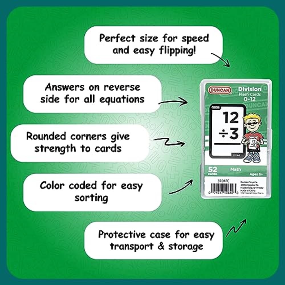 Foto 5 pulgar | Flash Cards Duncan Division Verde Y Blanco Con Funda Protectora - Venta Internacional.