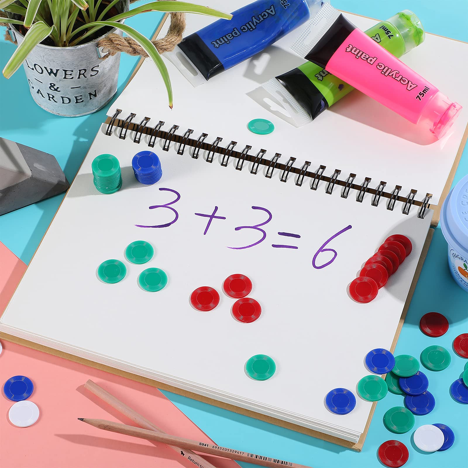 Foto 5 pulgar | Fichas De Póquer De Plástico Skylety 400 Piezas Para Juegos Infantiles - Venta Internacional.