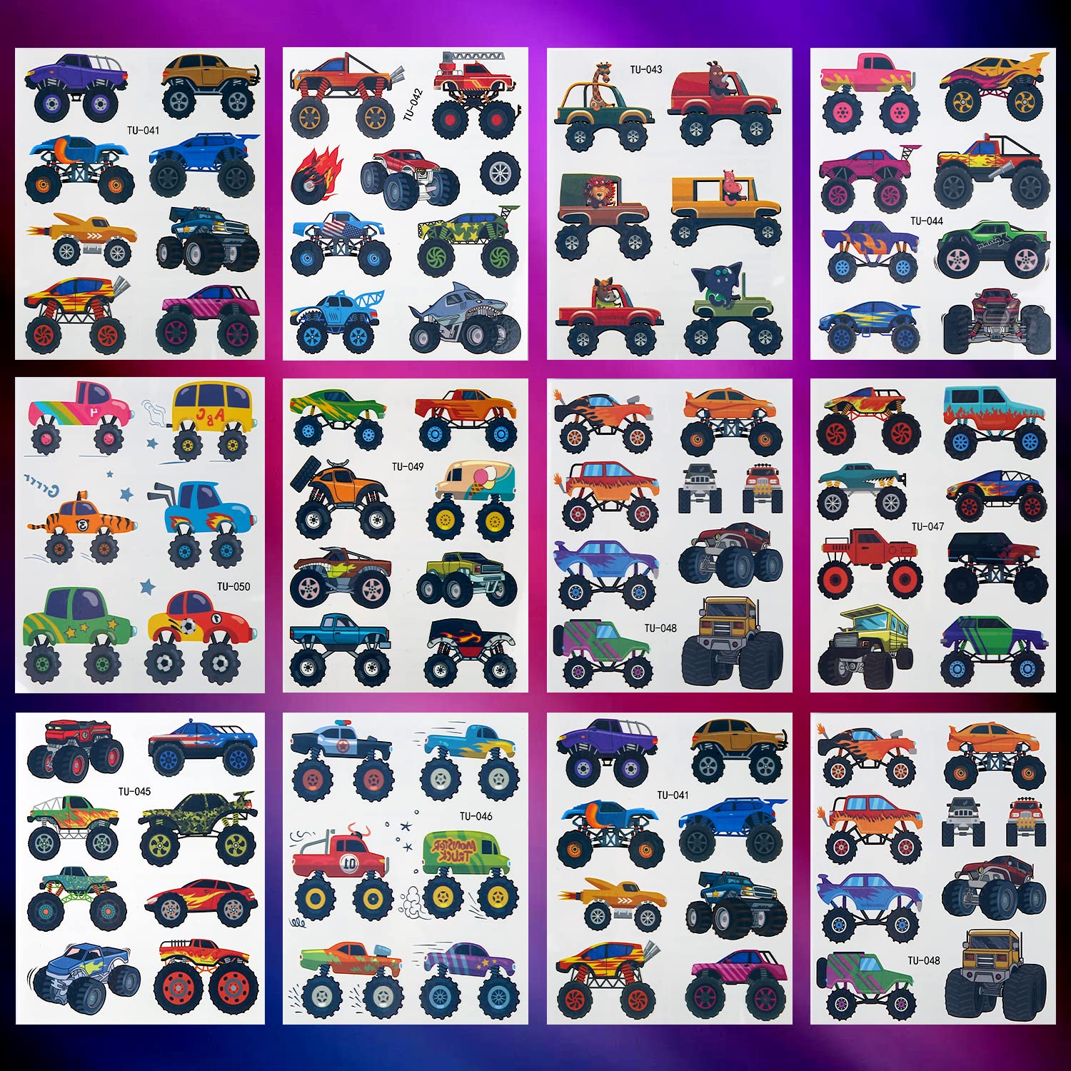 Foto 3 | Tatuajes Temporales Luter Monster Truck Para Niños (12 Unidades) - Venta Internacional.
