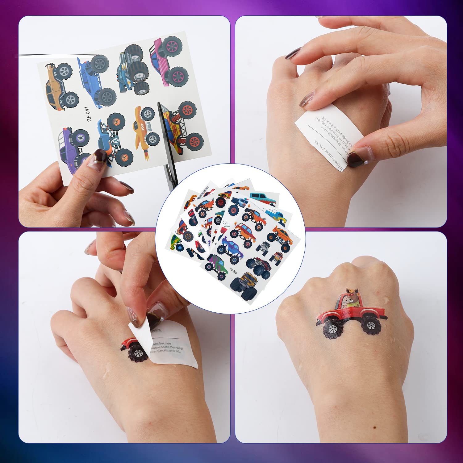 Foto 5 | Tatuajes Temporales Luter Monster Truck Para Niños (12 Unidades) - Venta Internacional.