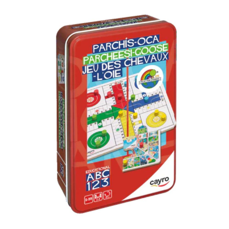 Foto 2 pulgar | Parchís Y Oca Caja De Metal | Juegos Clásicos 2 En 1 Para Toda La Familia +6 Años