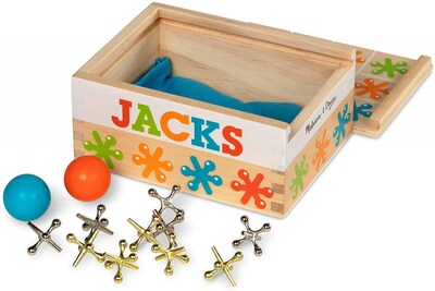 Foto 1 | Juego Melissa & Doug Jacks Con Caja De Almacenamiento De Mad - Venta Internacional.