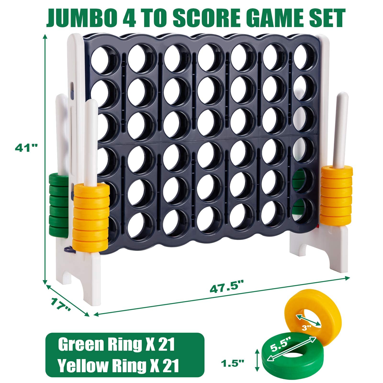 Foto 3 pulgar | Juego Gigante de 4 Puntos para Niños y Adultos - Divertido y Duradero