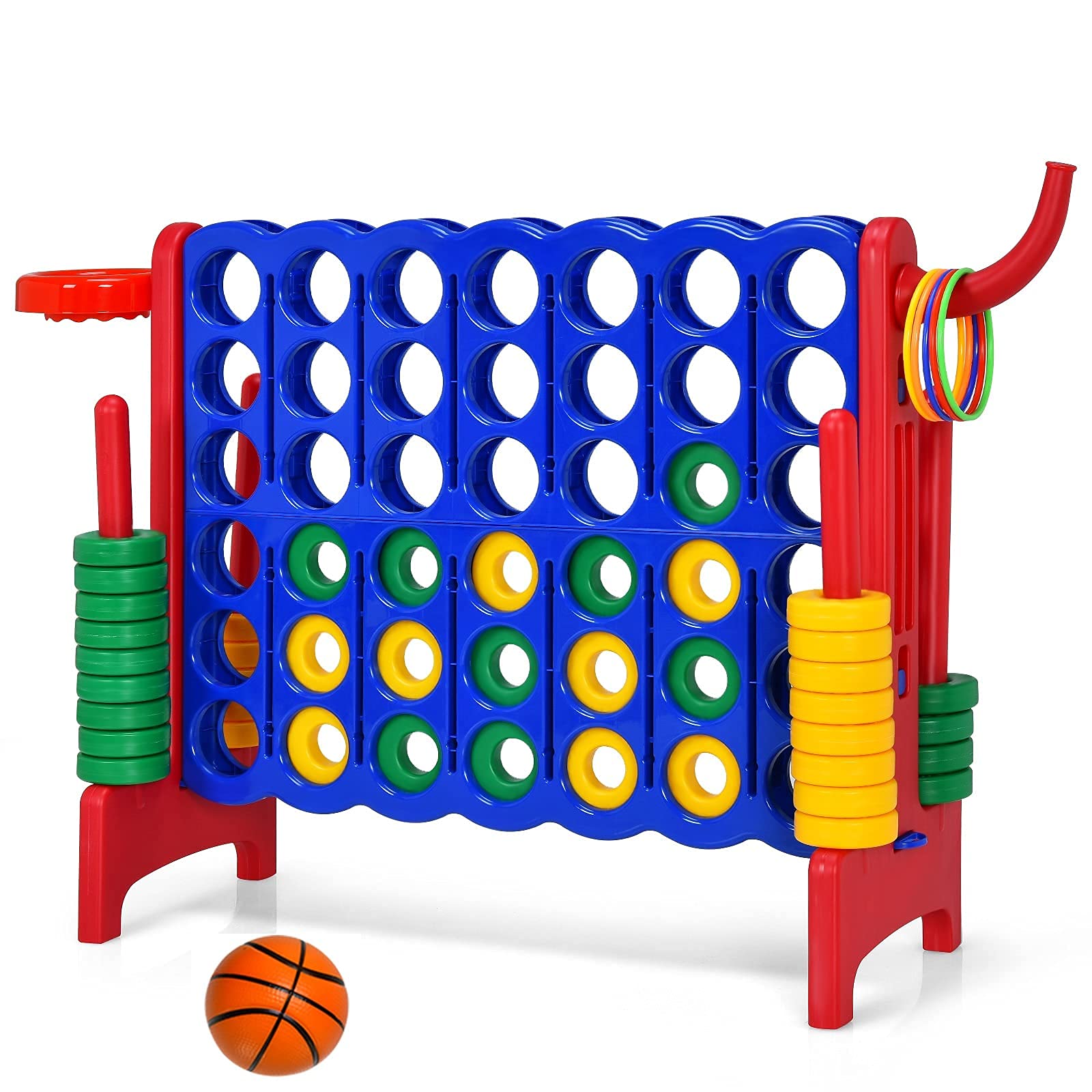 Juego Gigante de 4 en Fila con Baloncesto - Costzon Jumbo