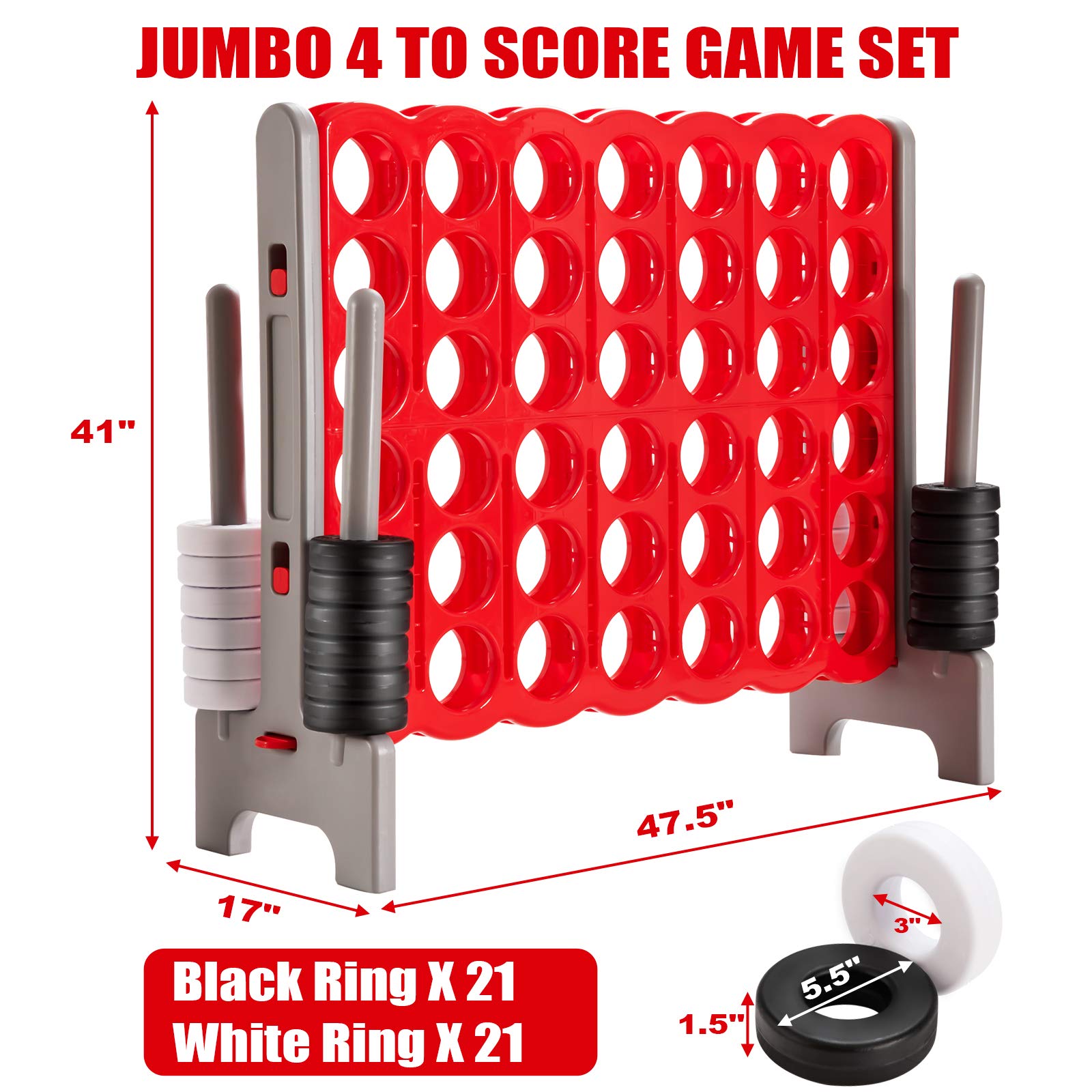 Foto 3 pulgar | Juego Gigante De 4 En Fila Costzon Jumbo Con 4 Puntos Para Niños Y Adultos - Venta Internacional.