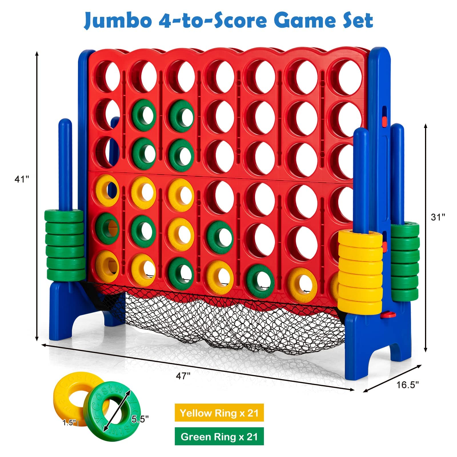 Foto 7 pulgar | Juego Gigante de Conecta 4 Costzon Jumbo - Venta Internacional