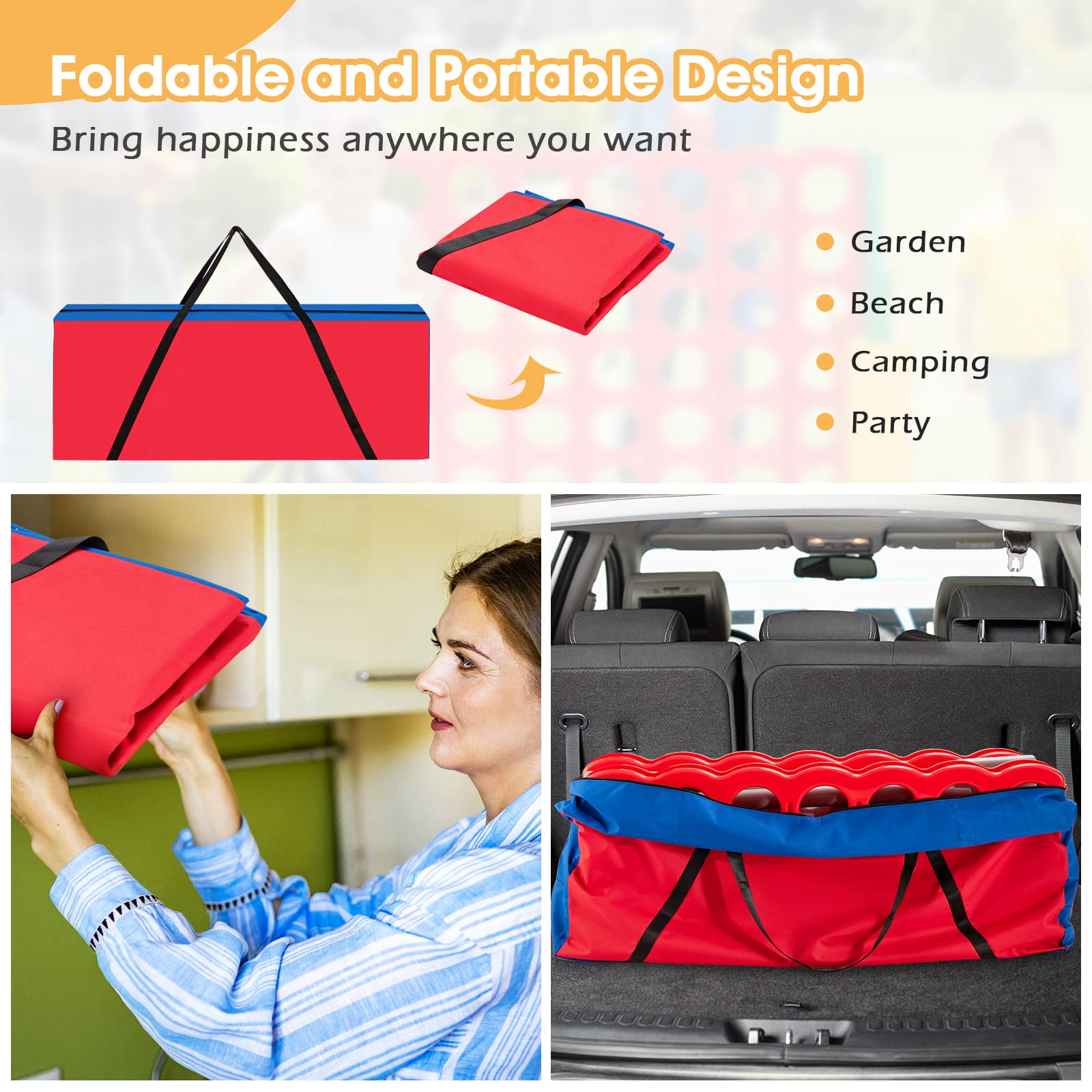 Foto 3 pulgar | Bolsa De Almacenamiento Costway Giant 4 In A Row Para Set De Juegos - Venta Internacional