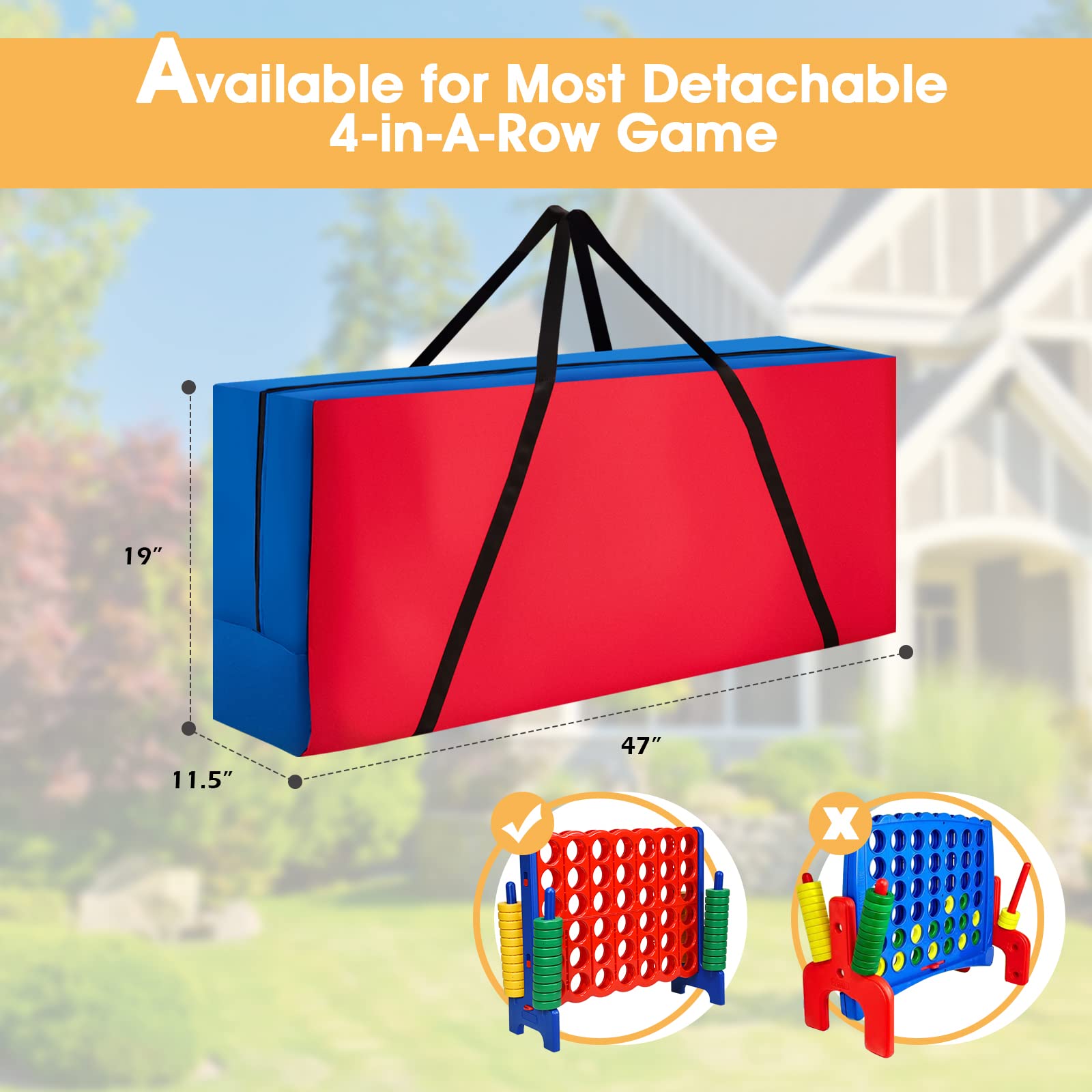 Foto 7 pulgar | Bolsa De Almacenamiento Costway Giant 4 In A Row Para Set De Juegos - Venta Internacional