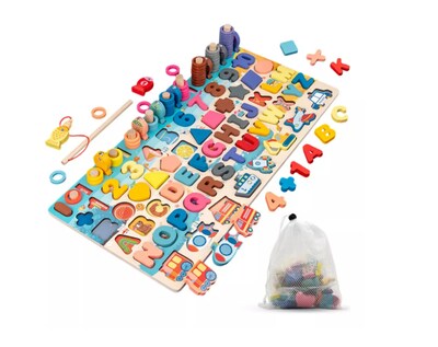 Foto 1 | Juego de Mesa Didáctico de Madera para Niños