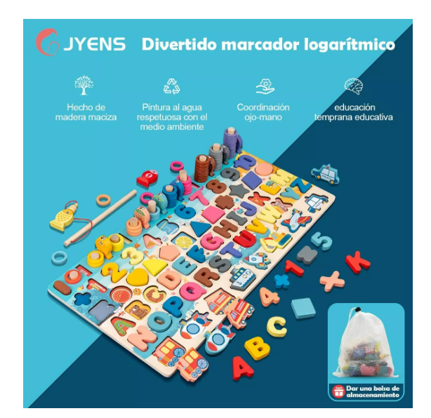 Foto 3 pulgar | Juego de Mesa Didáctico de Madera para Niños