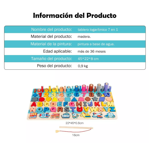 Foto 4 pulgar | Juego de Mesa Didáctico de Madera para Niños