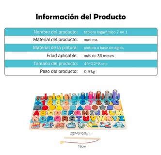 Foto 3 | Juego de Mesa Didáctico de Madera para Niños