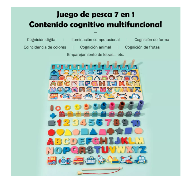 Foto 4 | Juego de Mesa Didáctico de Madera para Niños