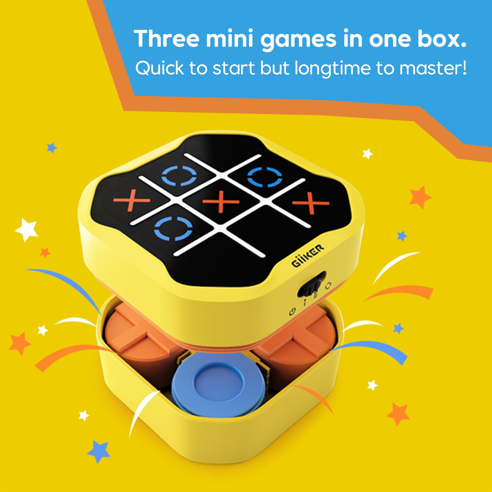 Foto 2 | Consola De Juegos Giiker Tic Tac Toe Bolt 3 En 1 Para Niños Y Adultos - Venta Internacional.