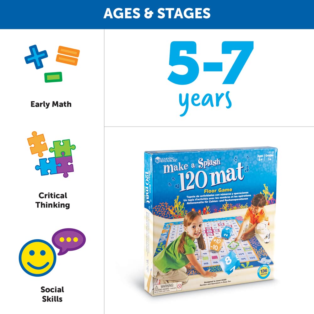 Foto 8 pulgar | Recursos De Aprendizaje De Juegos De Suelo Make A Splash 120 Mat Para Más De 6 Años - Venta Internacional.
