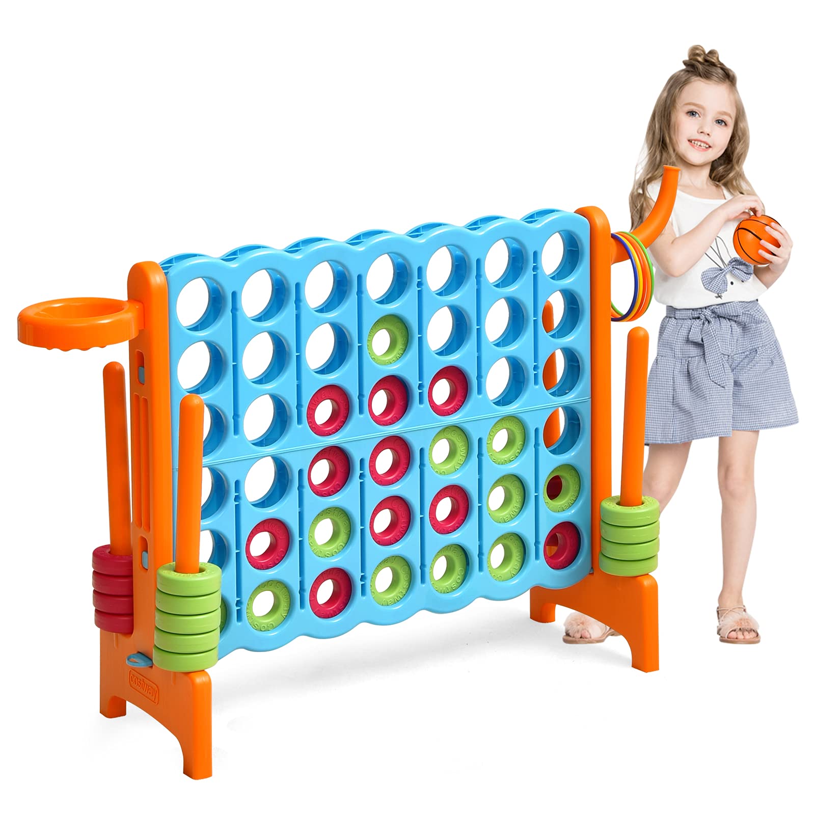Foto 1 | Set De Juego Gigante Costway Jumbo 4 Para Anotar Con Aro De Baloncesto - Venta Internacional.