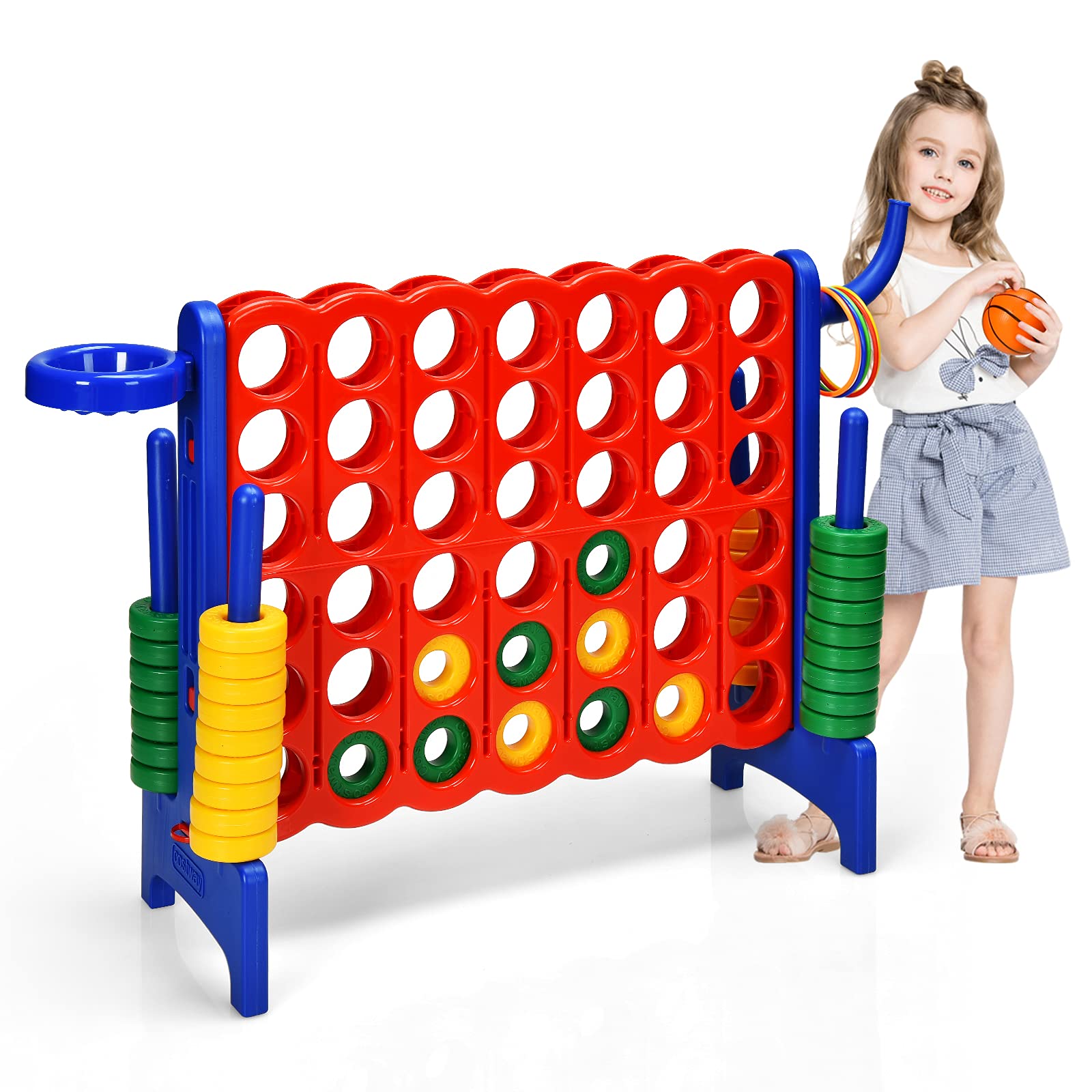 Foto 1 | Set De Juego Gigante Costway Jumbo 4 Para Anotar Con Aro De Baloncesto - Venta Internacional.
