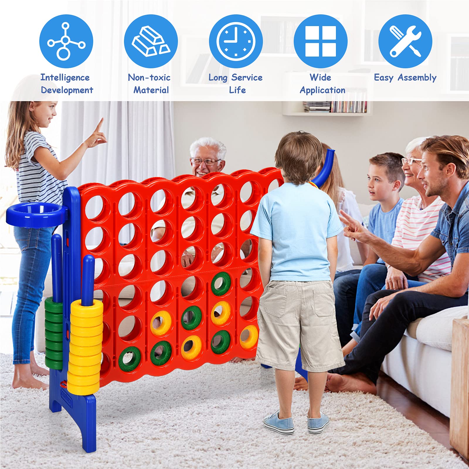 Foto 5 pulgar | Set De Juego Gigante Costway Jumbo 4 Para Anotar Con Aro De Baloncesto - Venta Internacional.