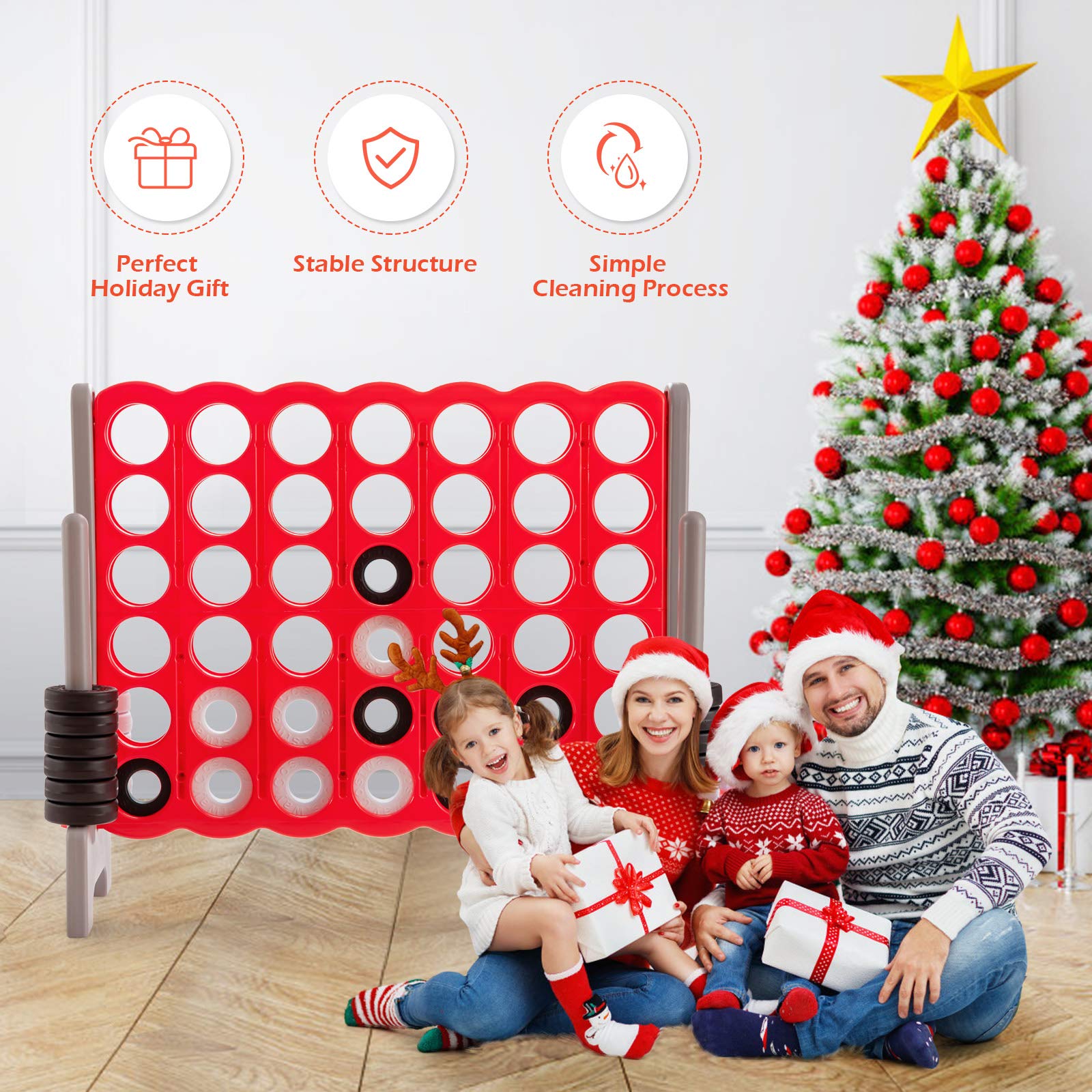 Foto 3 pulgar | Juego Gigante Costway Jumbo De 4 Puntos Con 42 Anillos Gigantes - Venta Internacional.