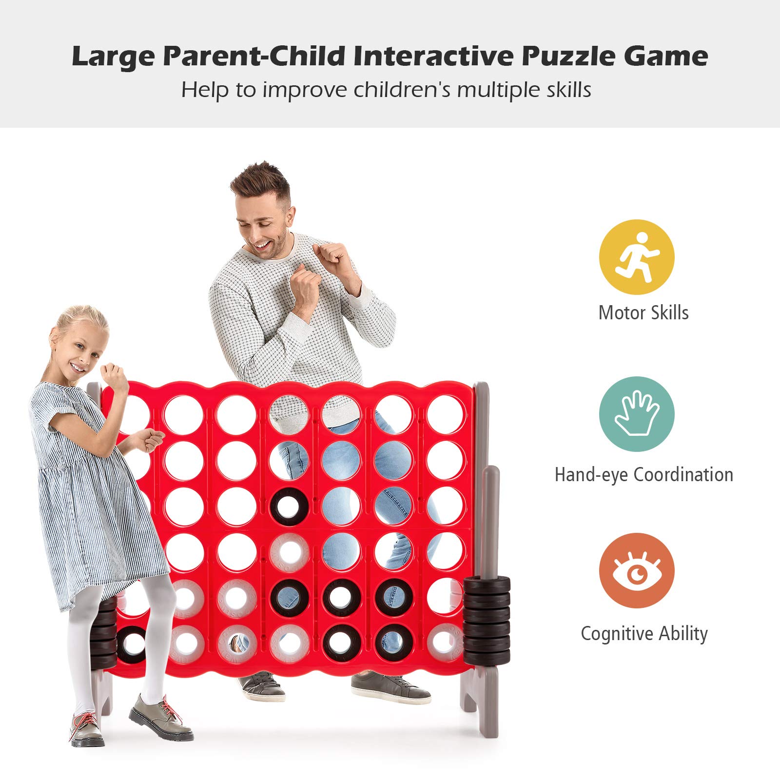 Foto 4 pulgar | Juego Gigante Costway Jumbo De 4 Puntos Con 42 Anillos Gigantes - Venta Internacional.