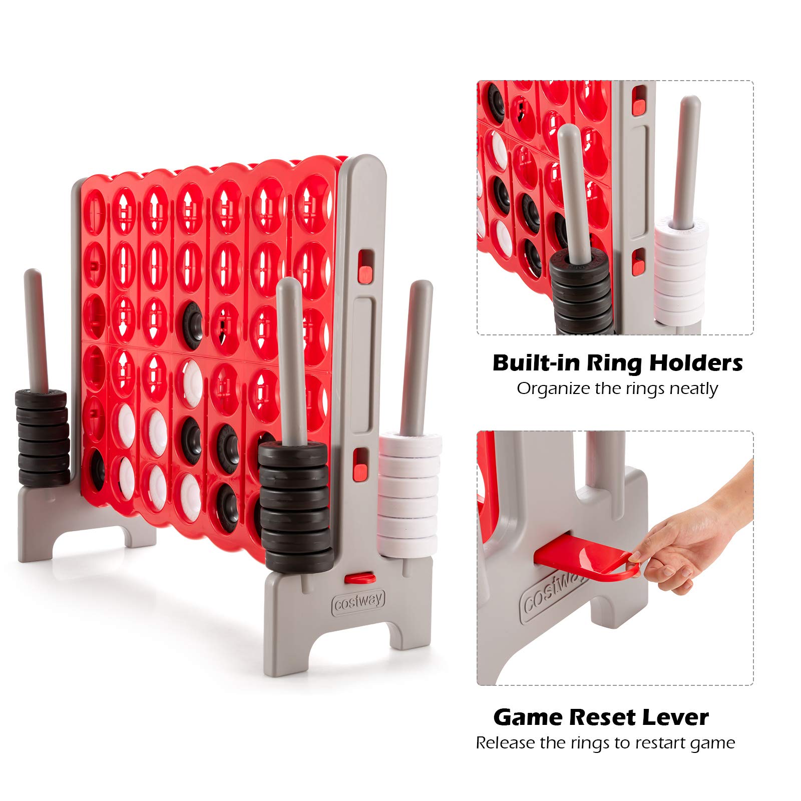 Foto 5 pulgar | Juego Gigante Costway Jumbo De 4 Puntos Con 42 Anillos Gigantes - Venta Internacional.
