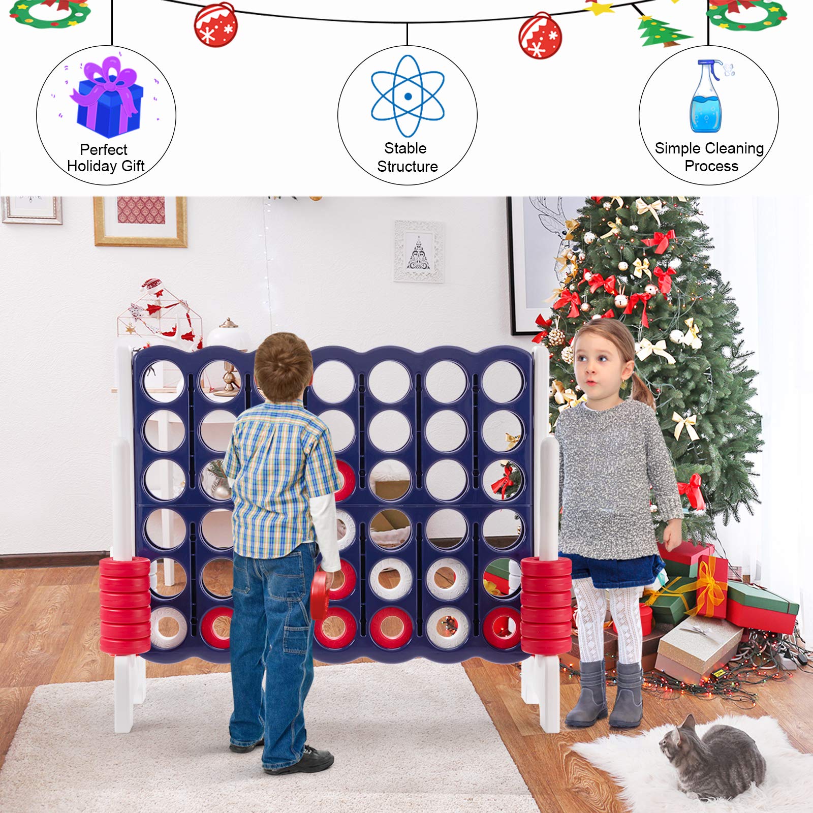 Foto 3 pulgar | Juego Gigante Costway Jumbo De 4 Puntos Con 42 Anillos Gigantes - Venta Internacional.