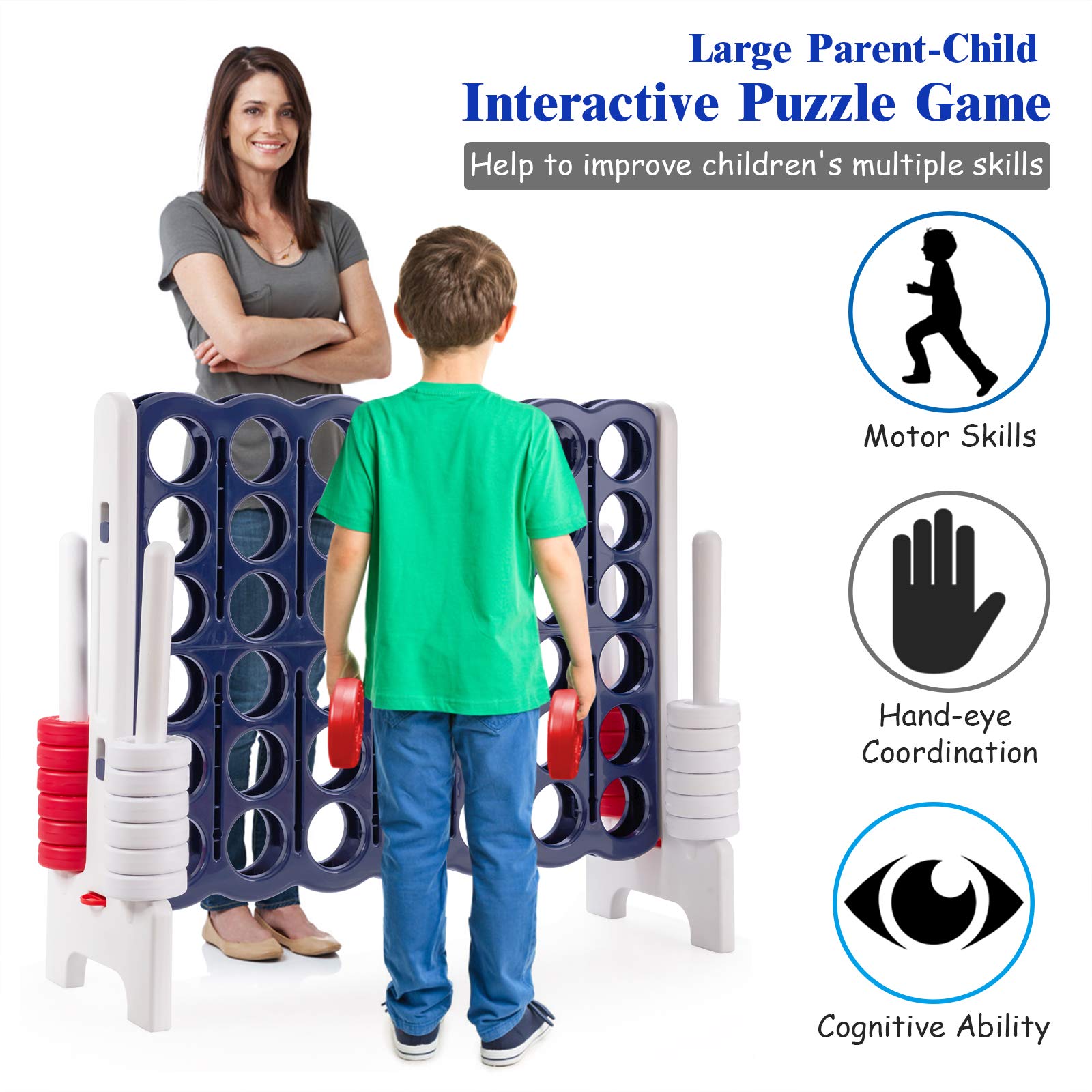 Foto 4 pulgar | Juego Gigante Costway Jumbo De 4 Puntos Con 42 Anillos Gigantes - Venta Internacional.